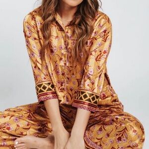 NWT Free People Floral Gold Combo Sleep Set